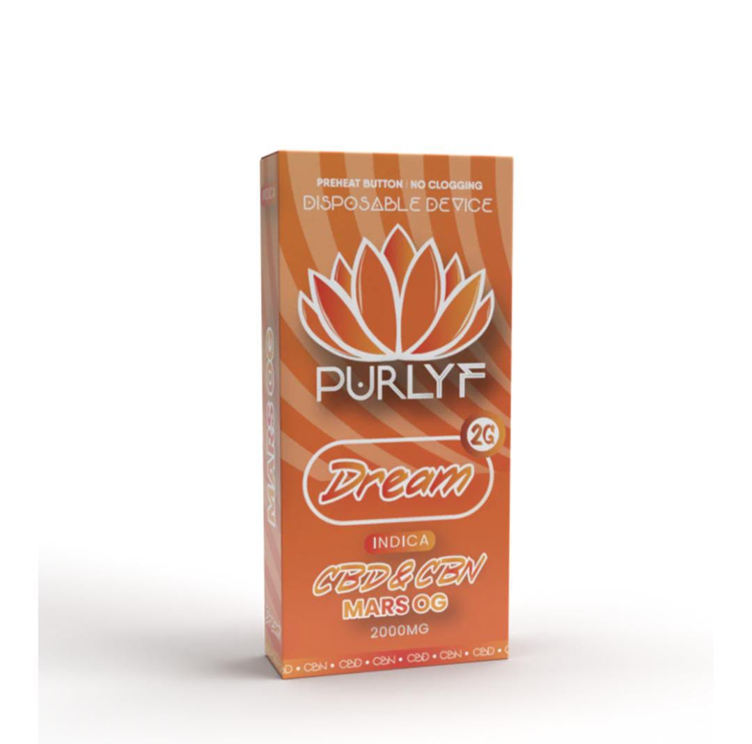 Vaporizador Purlyf CBD + CBN 2000MG - Mars OG - Dream (Indica)