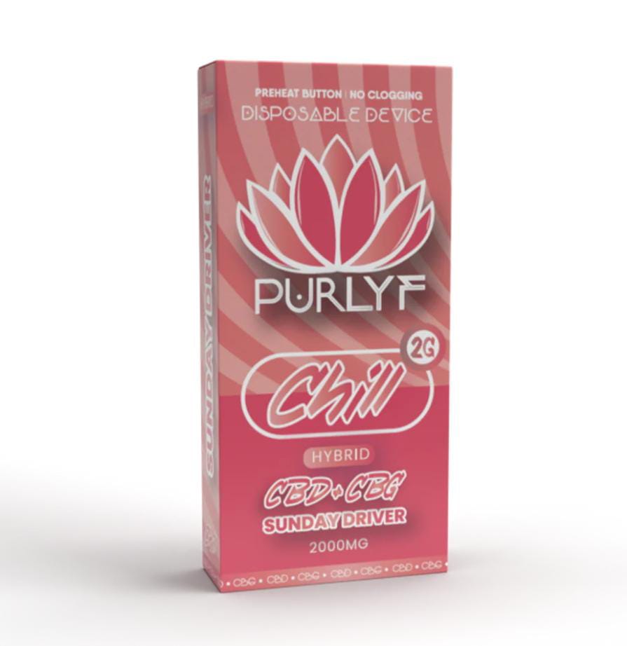 Vaporizador Purlyf CBD + CBG 2000MG - Sunday Driver - Chill (Híbrida)