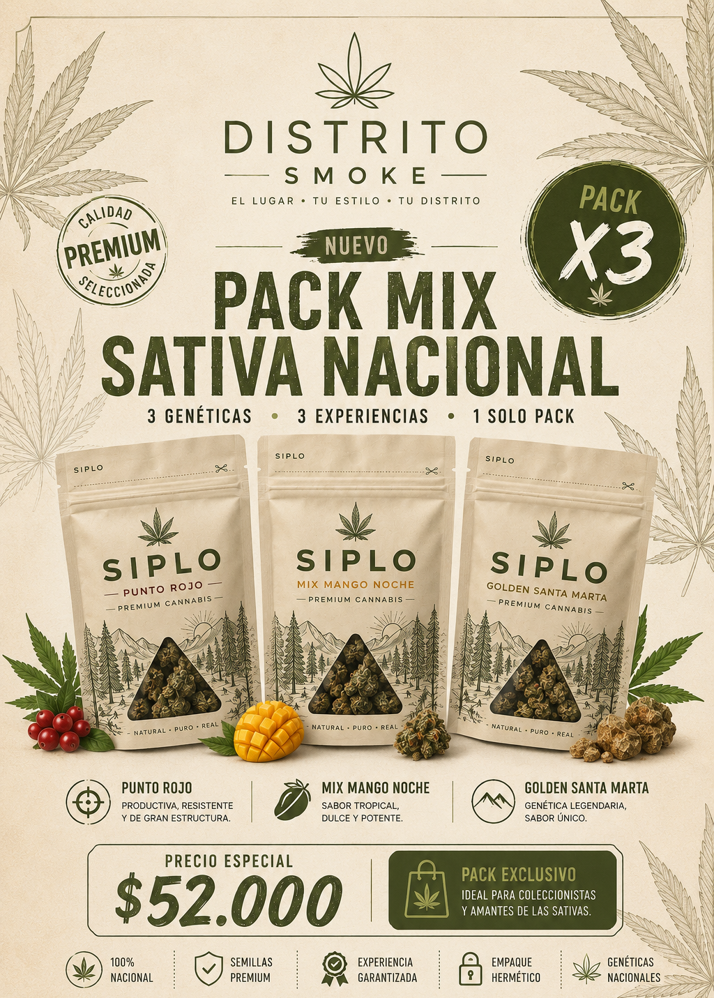 PACK MIX SATIVA NACIONALX3