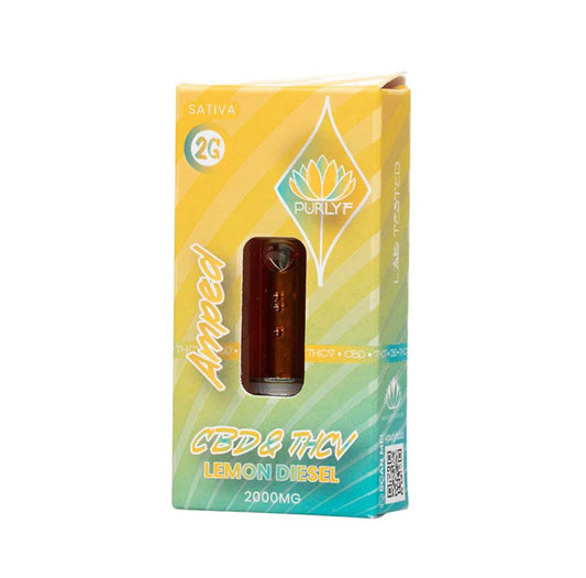 Cartucho Purlyf CBD + THCV 2000MG - Lemon Diesel - Amped (Sativa)