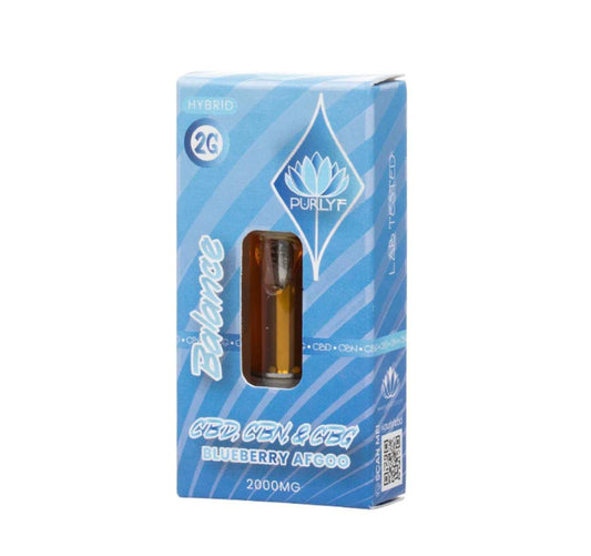 Cartucho Purlyf CBD + CBN + CBG 2000MG - Blueberry Afgoo - Balance (Hibrida)