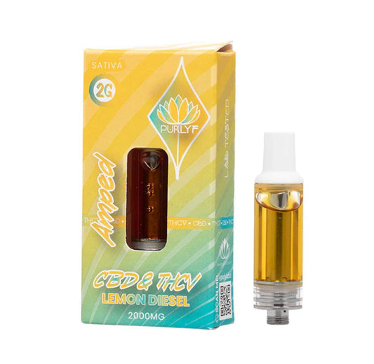 Cartucho Purlyf CBD + THCV 2000MG - Lemon Diesel - Amped (Sativa)