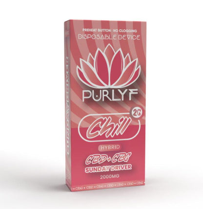 Vaporizador Purlyf CBD + CBG 2000MG - Sunday Driver - Chill (Híbrida)